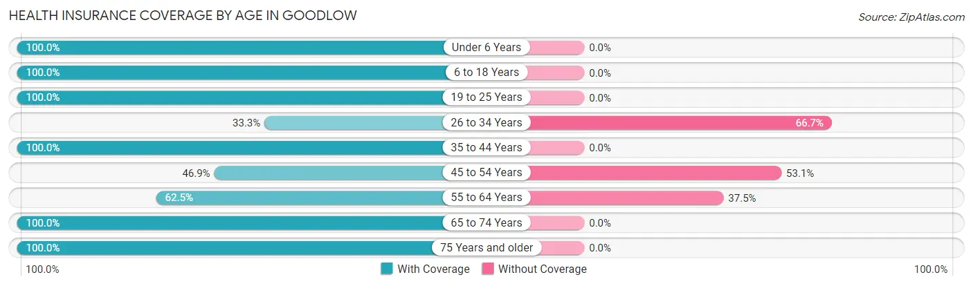 Health Insurance Coverage by Age in Goodlow