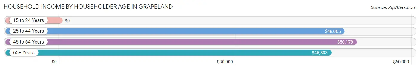 Household Income by Householder Age in Grapeland