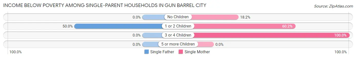 Income Below Poverty Among Single-Parent Households in Gun Barrel City