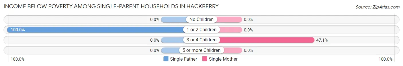 Income Below Poverty Among Single-Parent Households in Hackberry