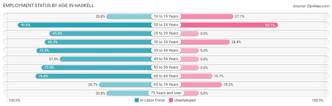 Employment Status by Age in Haskell