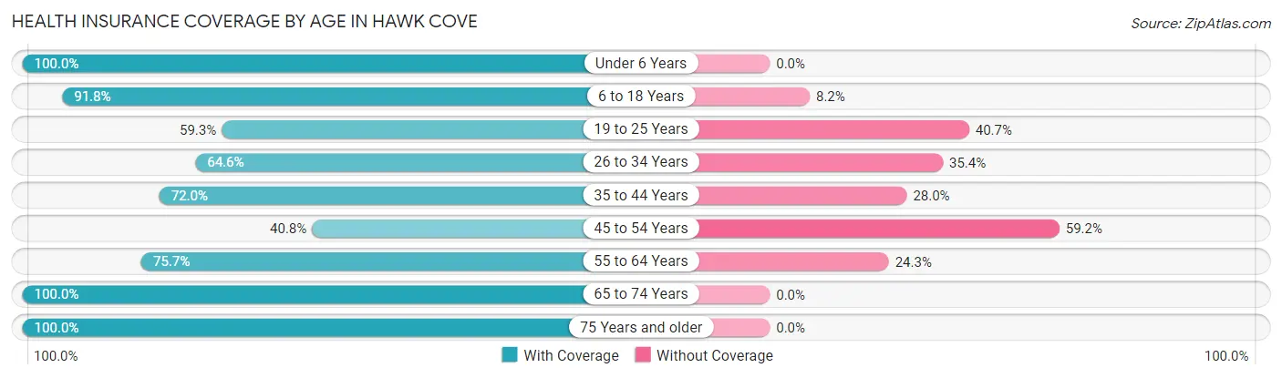 Health Insurance Coverage by Age in Hawk Cove