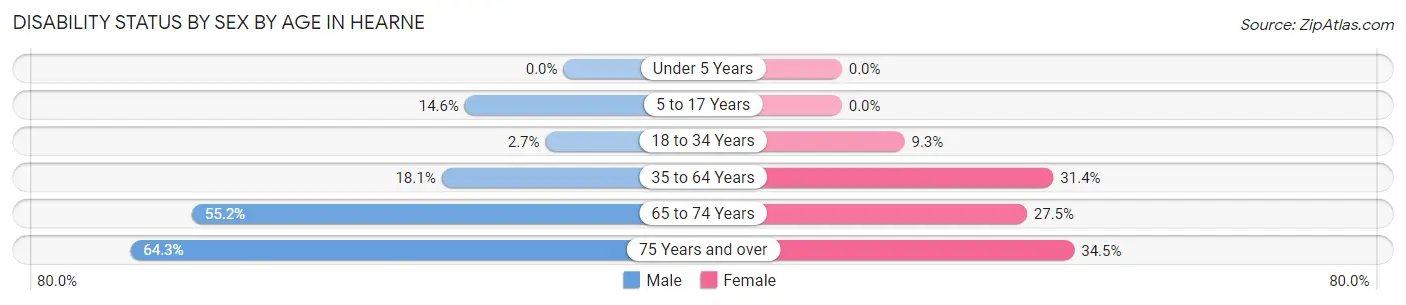 Disability Status by Sex by Age in Hearne