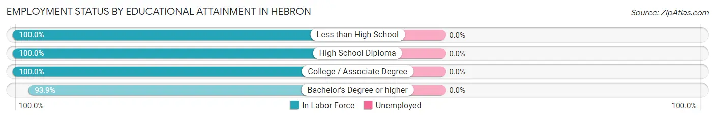 Employment Status by Educational Attainment in Hebron