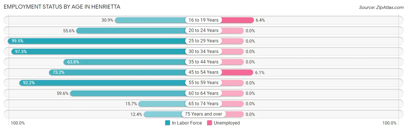 Employment Status by Age in Henrietta