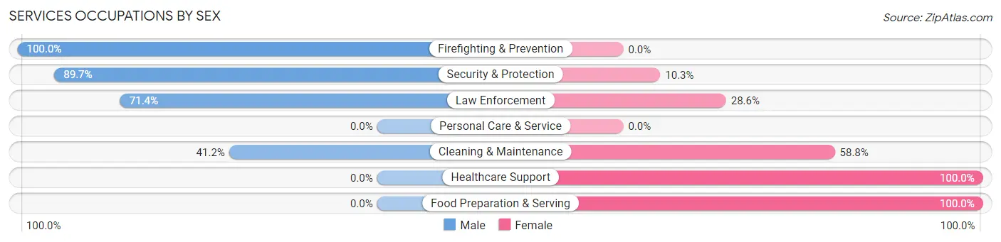 Services Occupations by Sex in Henrietta