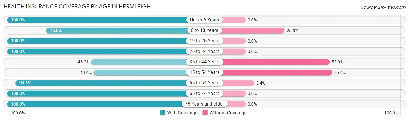 Health Insurance Coverage by Age in Hermleigh