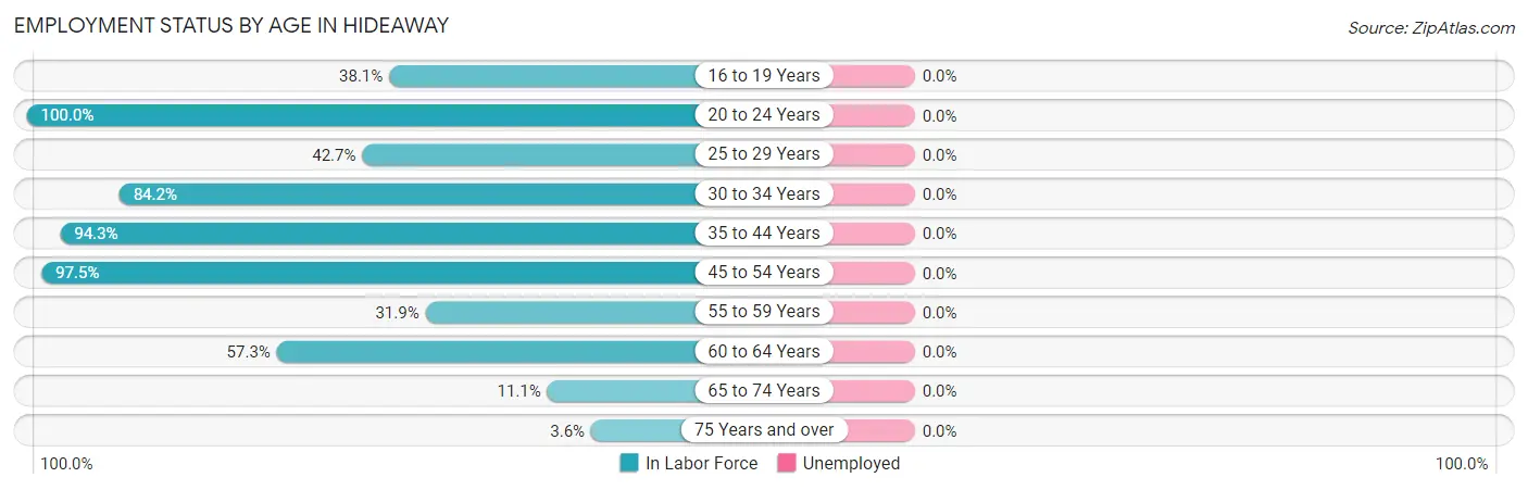 Employment Status by Age in Hideaway