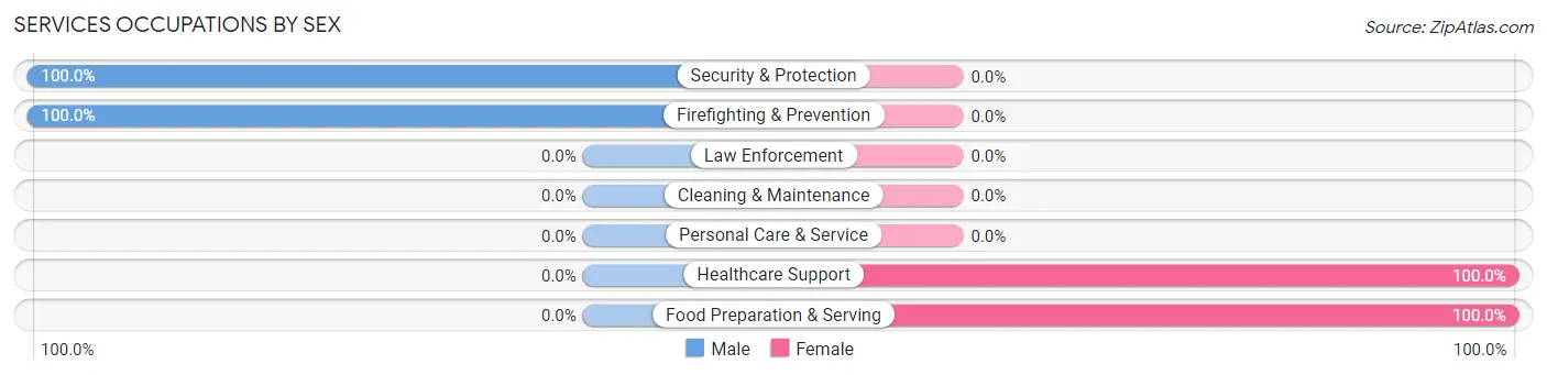 Services Occupations by Sex in Hideaway