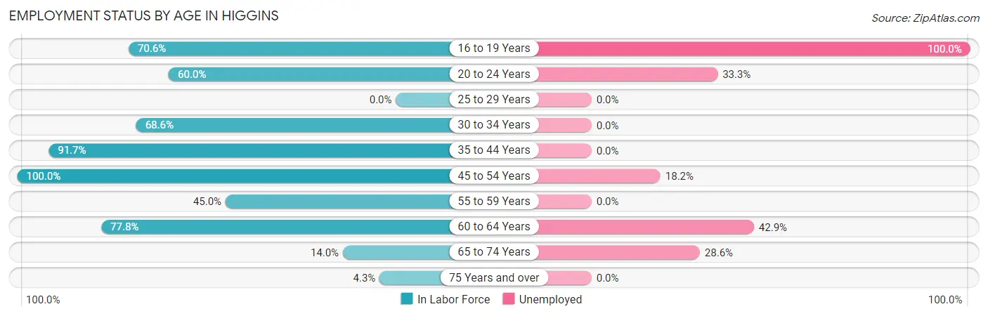 Employment Status by Age in Higgins