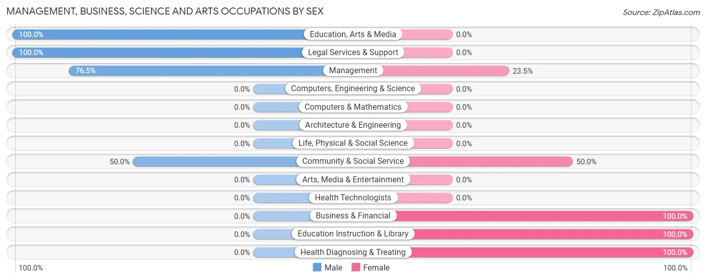 Management, Business, Science and Arts Occupations by Sex in Higgins