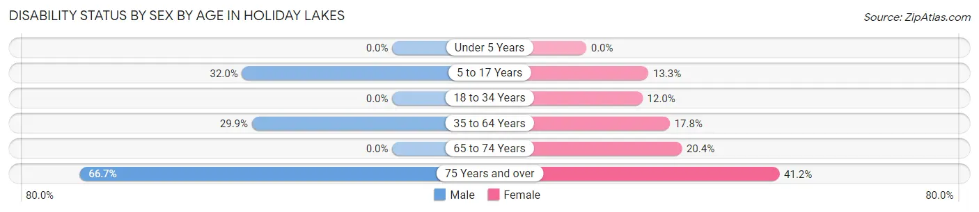 Disability Status by Sex by Age in Holiday Lakes