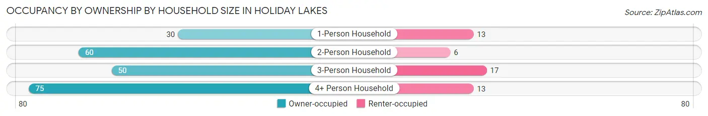 Occupancy by Ownership by Household Size in Holiday Lakes