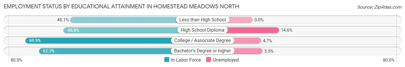 Employment Status by Educational Attainment in Homestead Meadows North