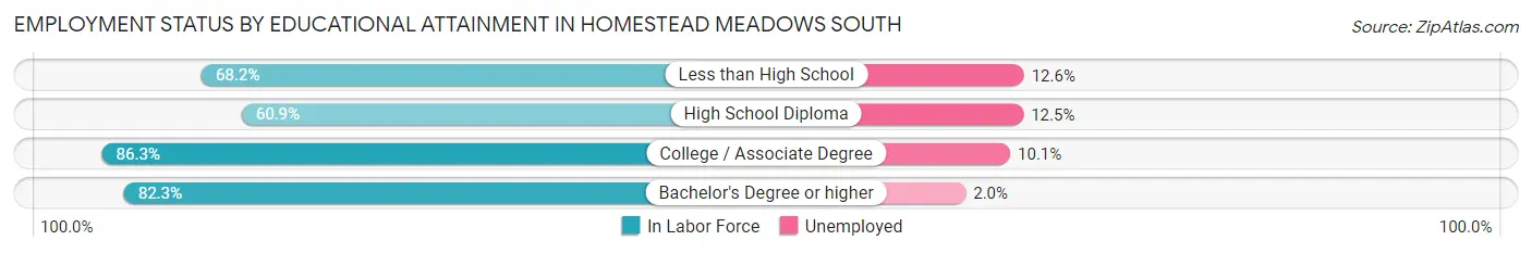 Employment Status by Educational Attainment in Homestead Meadows South