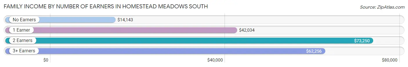 Family Income by Number of Earners in Homestead Meadows South