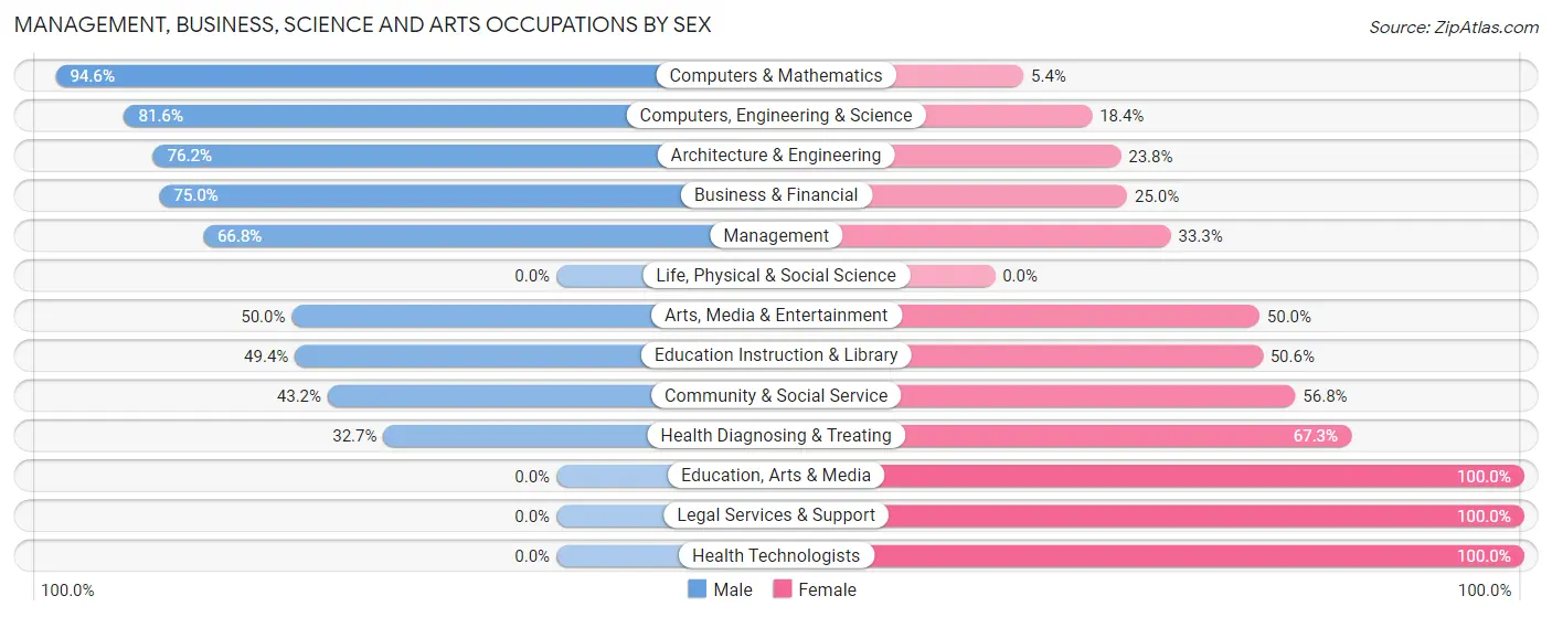 Management, Business, Science and Arts Occupations by Sex in Horizon City