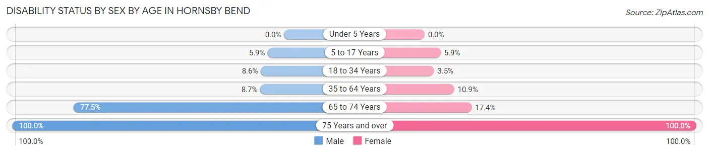 Disability Status by Sex by Age in Hornsby Bend