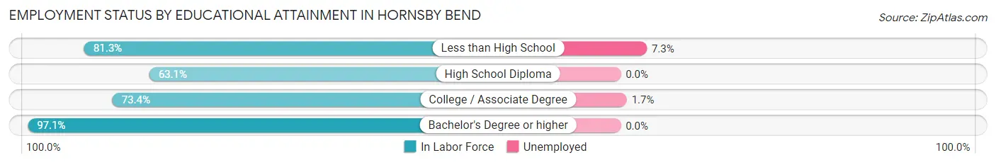 Employment Status by Educational Attainment in Hornsby Bend