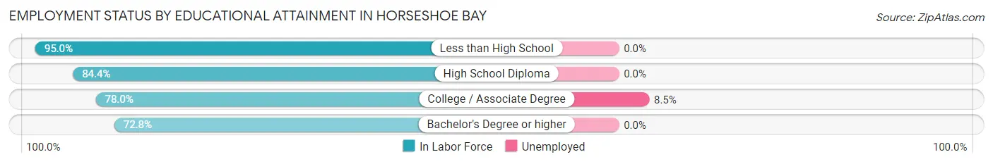 Employment Status by Educational Attainment in Horseshoe Bay