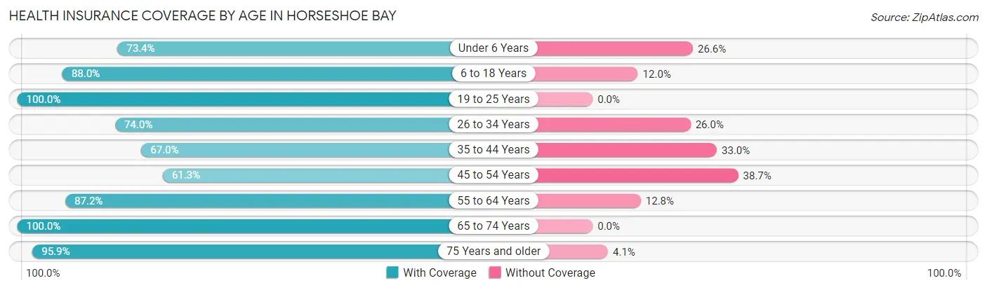 Health Insurance Coverage by Age in Horseshoe Bay