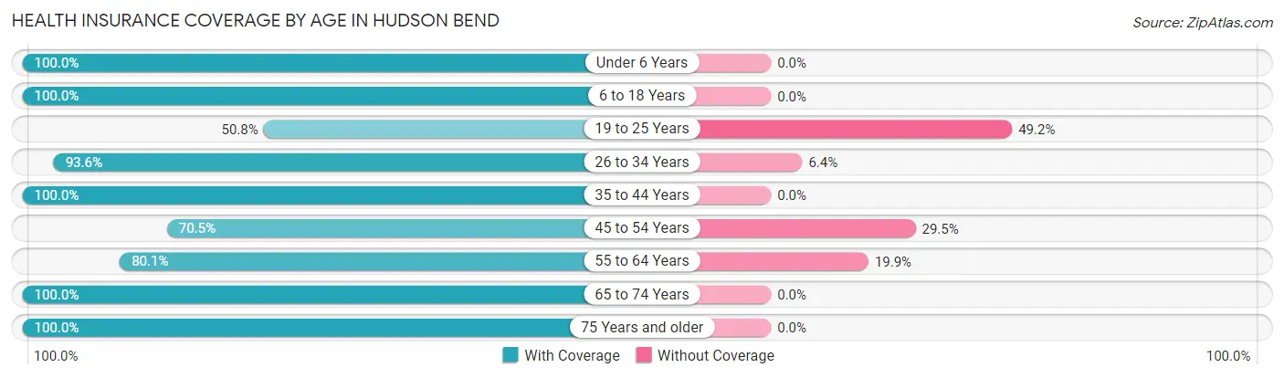Health Insurance Coverage by Age in Hudson Bend