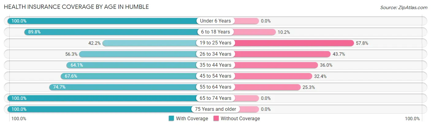 Health Insurance Coverage by Age in Humble