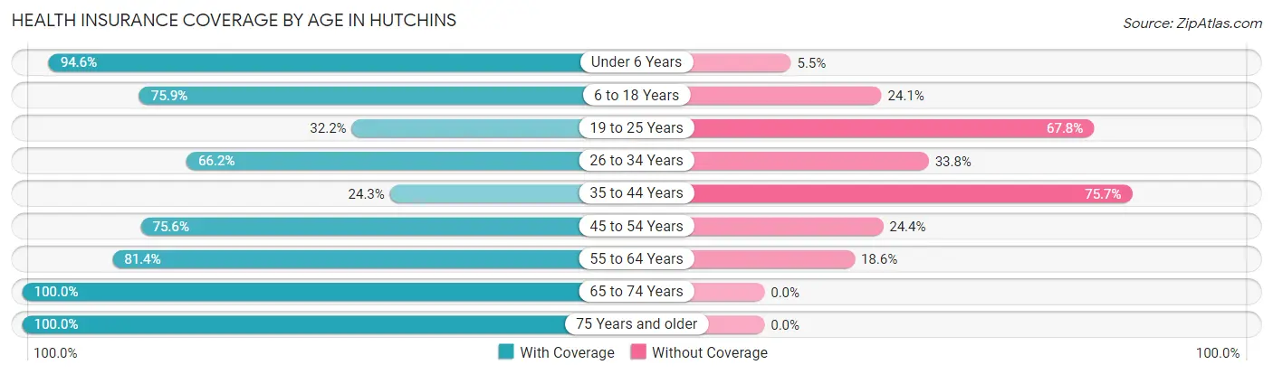 Health Insurance Coverage by Age in Hutchins
