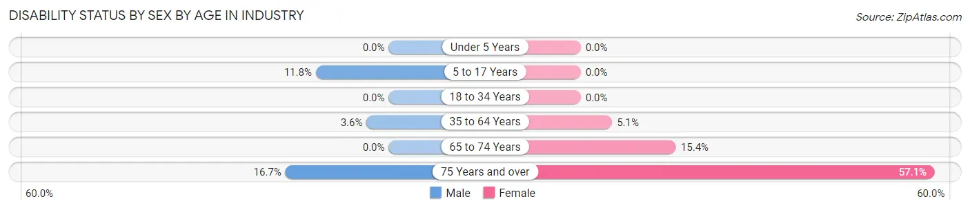 Disability Status by Sex by Age in Industry
