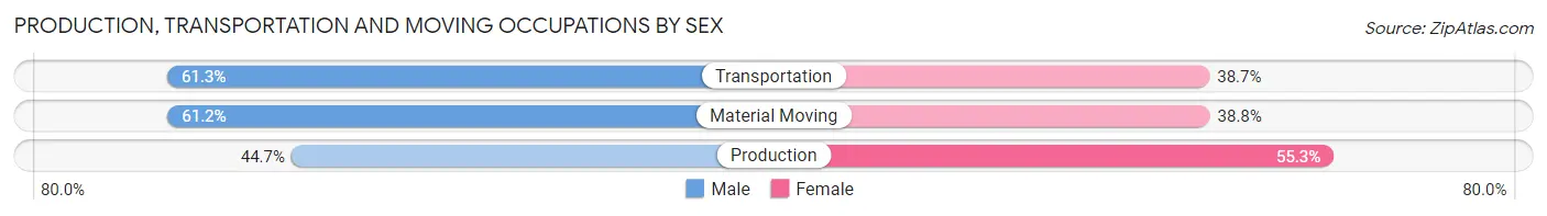 Production, Transportation and Moving Occupations by Sex in Jersey Village