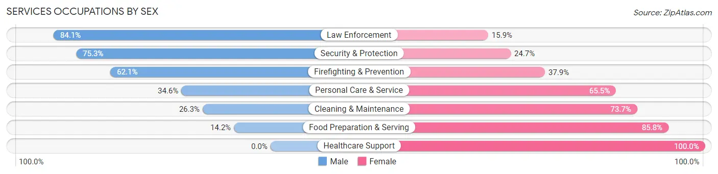 Services Occupations by Sex in Keene