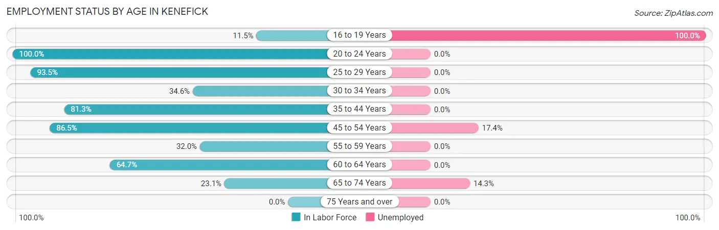 Employment Status by Age in Kenefick