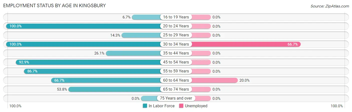 Employment Status by Age in Kingsbury