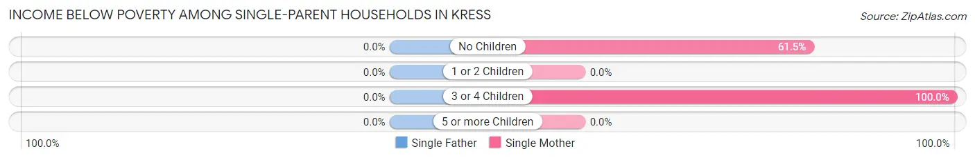 Income Below Poverty Among Single-Parent Households in Kress