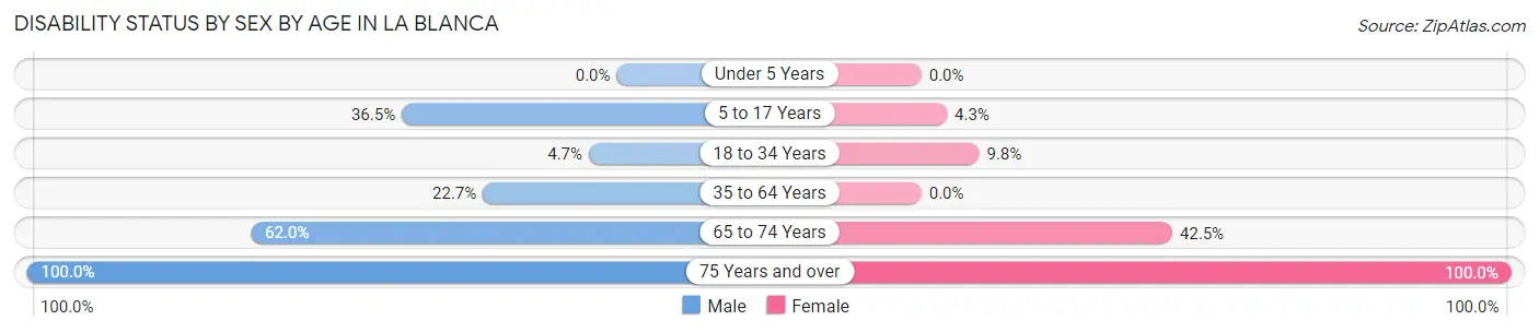 Disability Status by Sex by Age in La Blanca