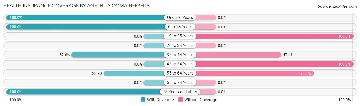 Health Insurance Coverage by Age in La Coma Heights