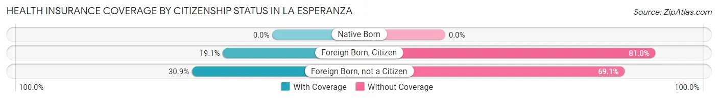 Health Insurance Coverage by Citizenship Status in La Esperanza