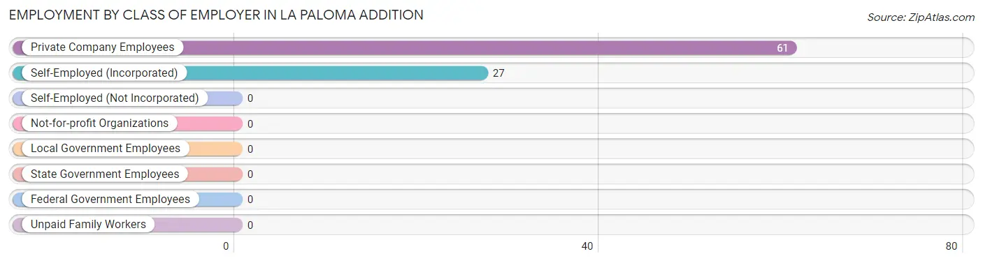 Employment by Class of Employer in La Paloma Addition