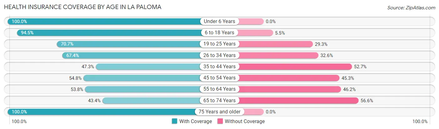 Health Insurance Coverage by Age in La Paloma