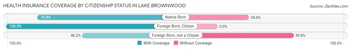 Health Insurance Coverage by Citizenship Status in Lake Brownwood