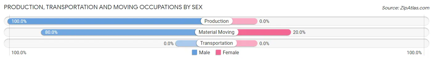 Production, Transportation and Moving Occupations by Sex in Lake Medina Shores