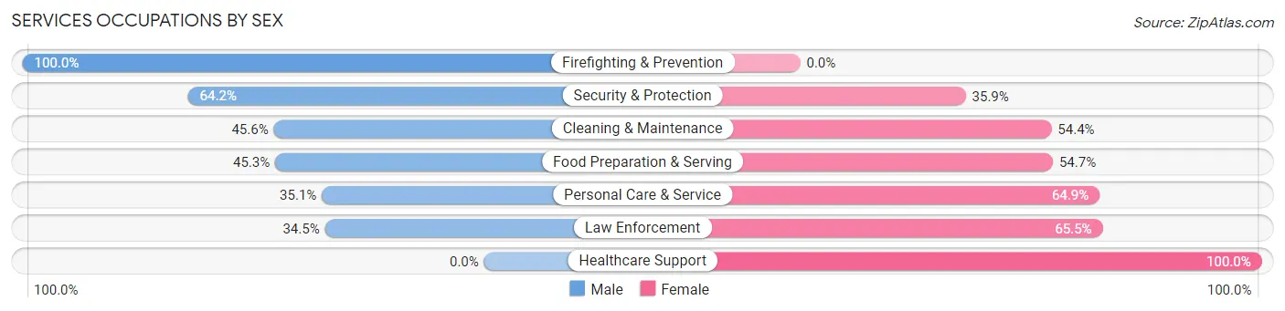 Services Occupations by Sex in Lake Worth