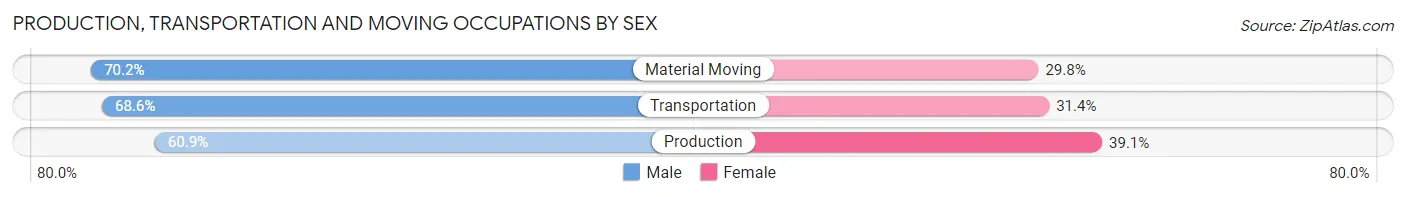 Production, Transportation and Moving Occupations by Sex in Lakeport