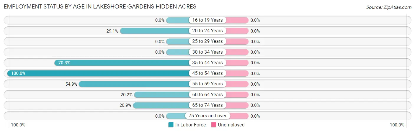 Employment Status by Age in Lakeshore Gardens Hidden Acres