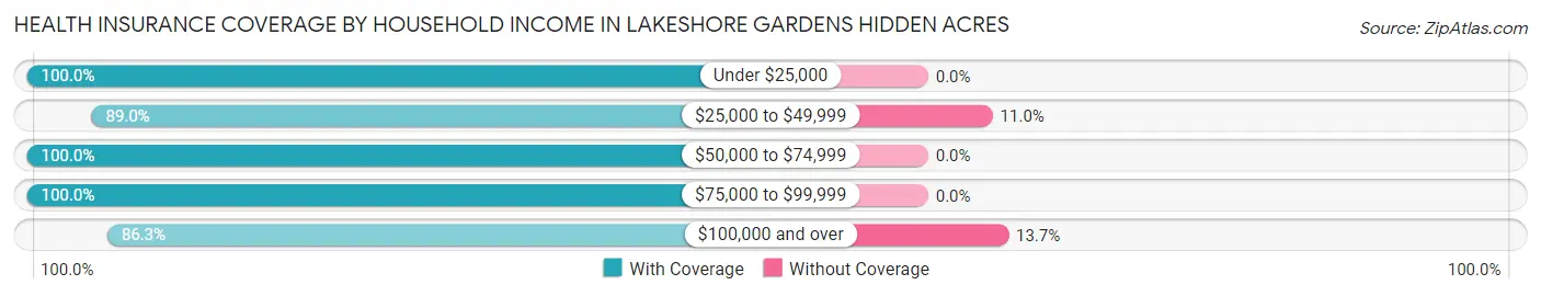 Health Insurance Coverage by Household Income in Lakeshore Gardens Hidden Acres