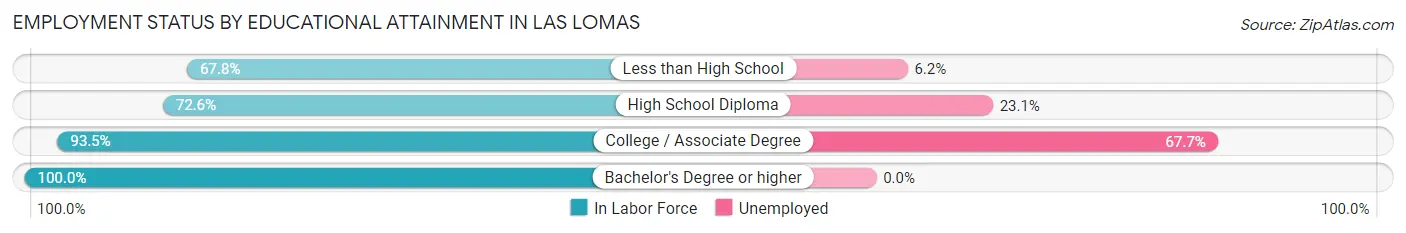 Employment Status by Educational Attainment in Las Lomas