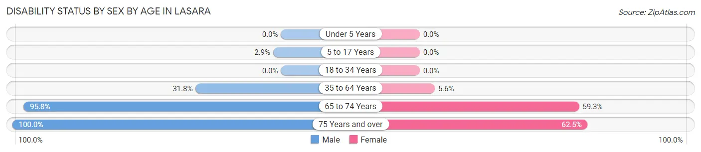 Disability Status by Sex by Age in Lasara