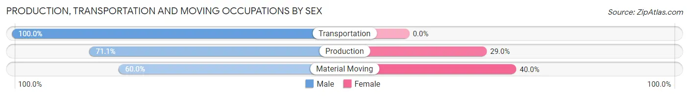 Production, Transportation and Moving Occupations by Sex in Laureles