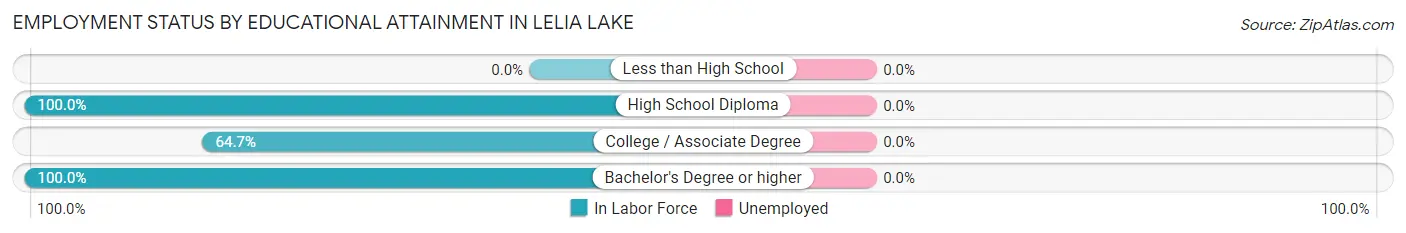 Employment Status by Educational Attainment in Lelia Lake