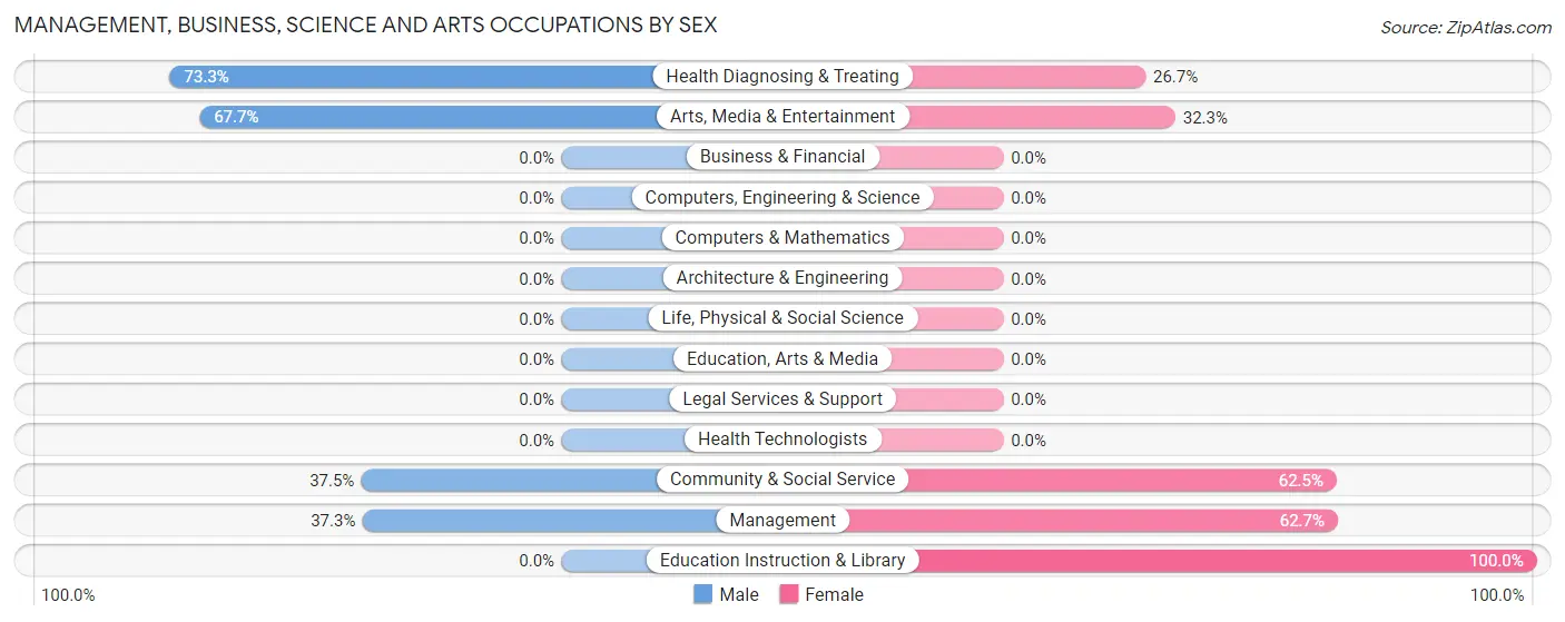 Management, Business, Science and Arts Occupations by Sex in Leming